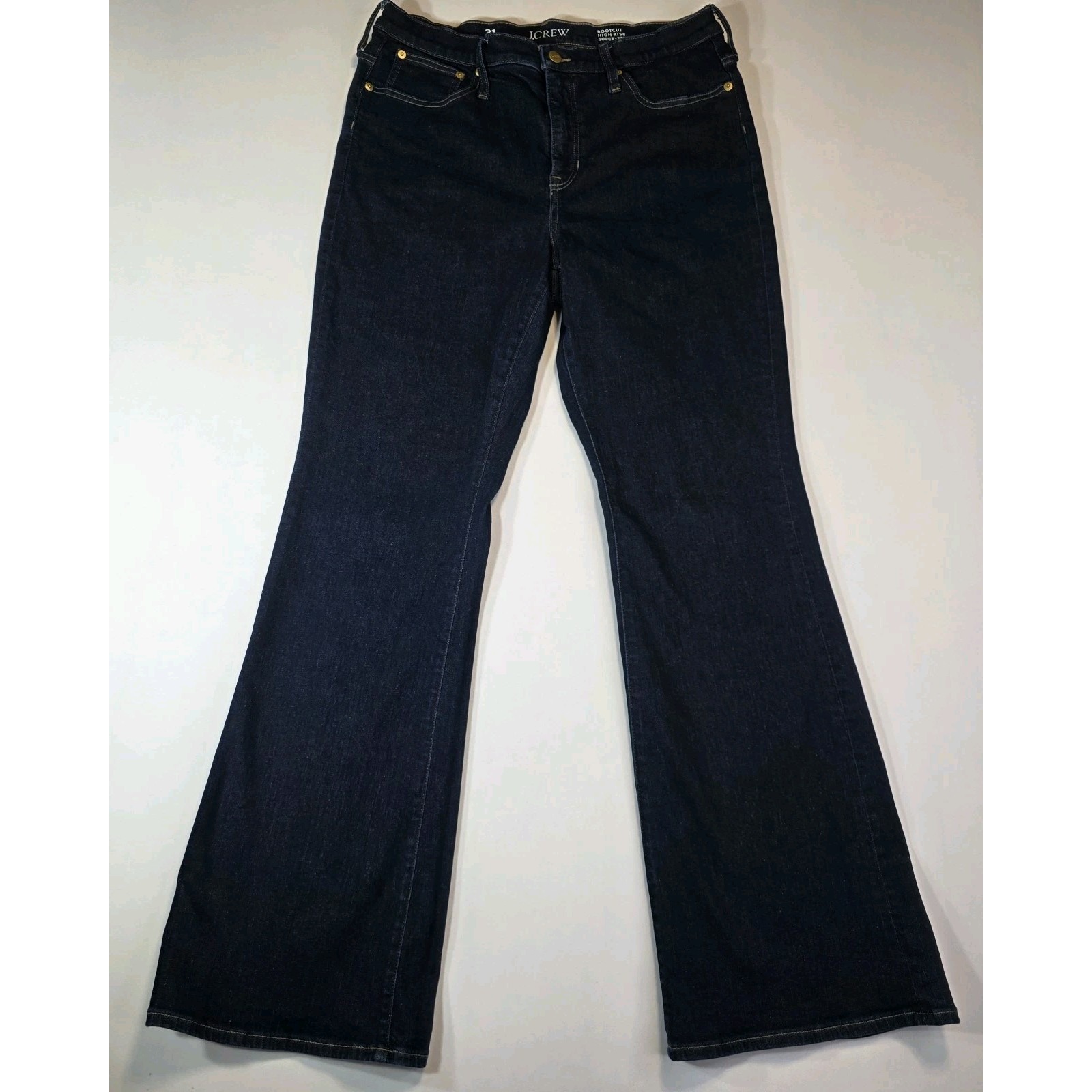 JCrew High Rise Bootcut Jeans Womens Dark Wash Stretch Denim 33x32